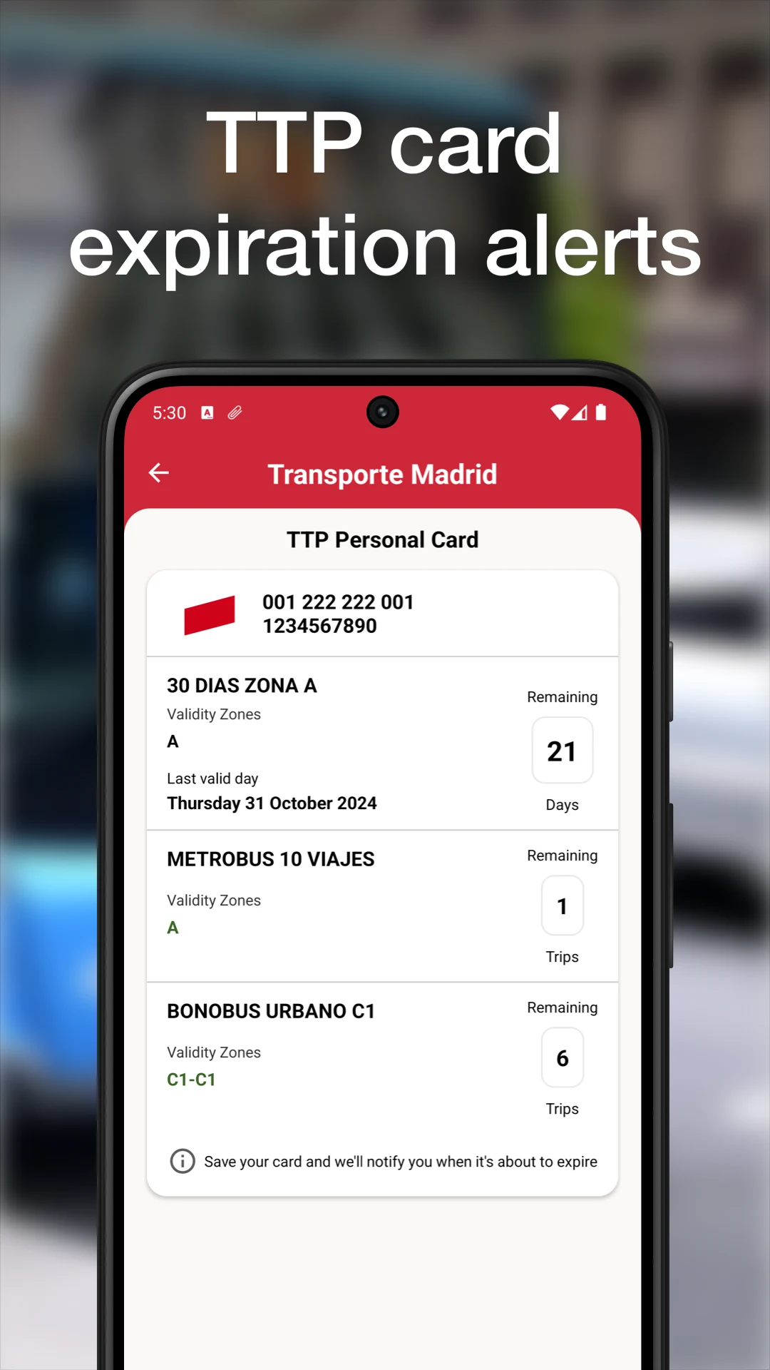Madrid Transport - Bus Card screenshot